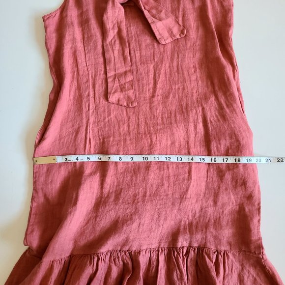 Linen dress with bow. - Picture 6 of 7